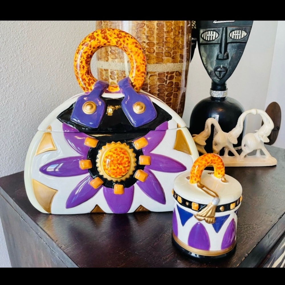 David’s handbag cookie jar with bonus jar both are nwot